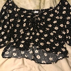 Cropped off the shoulder shirt